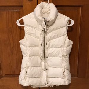 XS white down vest Jcrew